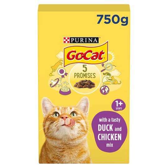 Go-Cat Adult Dry Cat Food Chicken And Duck 750G