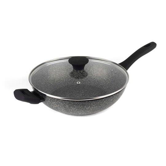 Salter Megastone Thermo 28Cm Wok With Lid