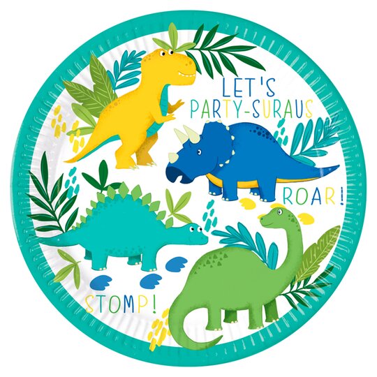Tesco Dinosaur Plate 10 Pack