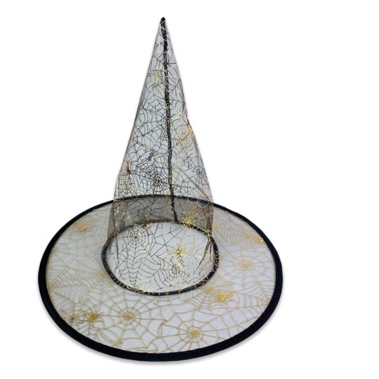 Tesco Sparkly Gold Web Witch Hat
